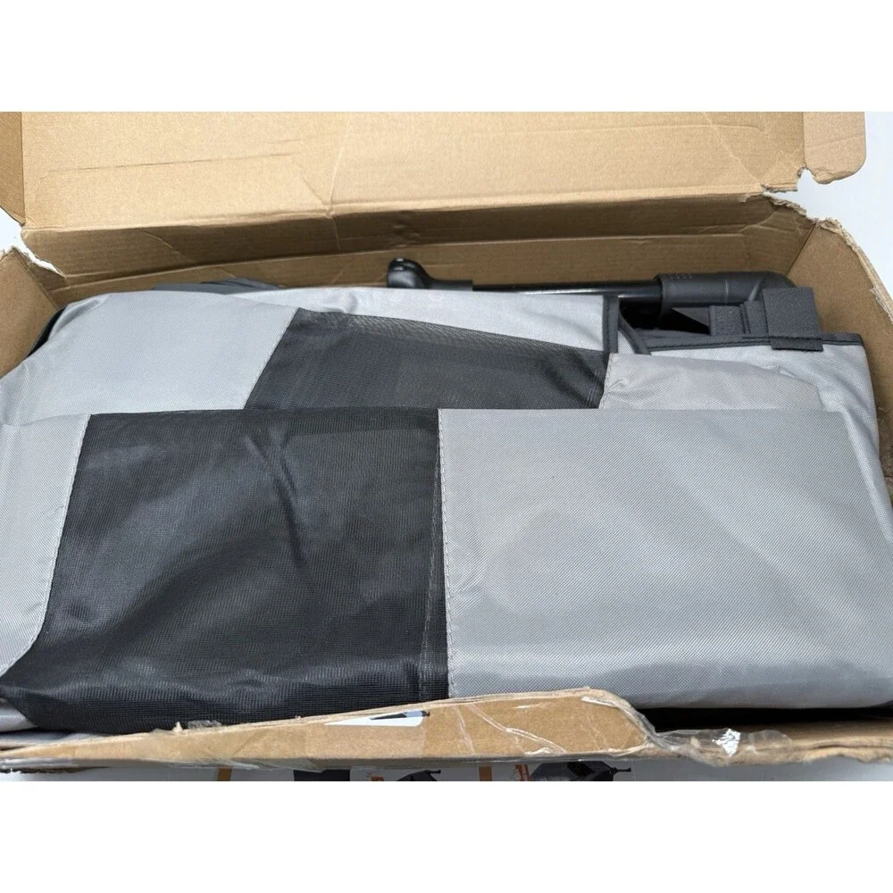 Cooling Elevated XL Outdoor Dog Bed w Canopy Portable Shade Cot, Grey 49 x 43.5
